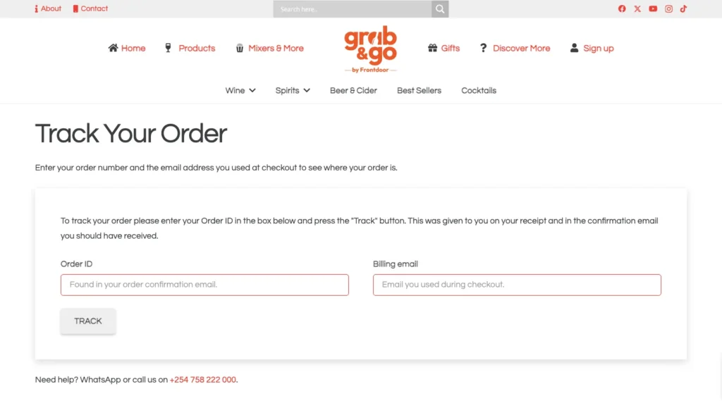 Grab&Go by Frontdoor website
