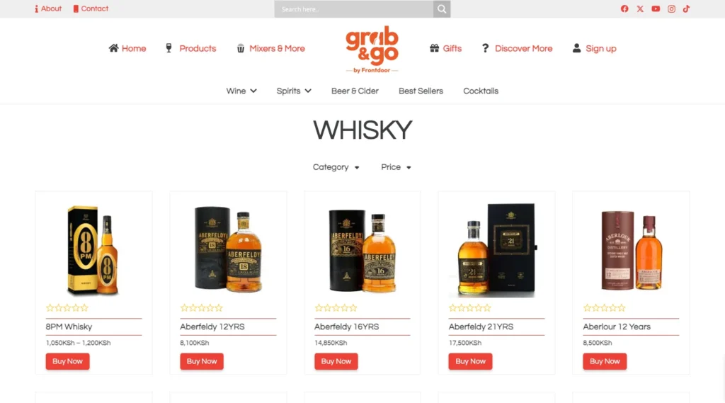 Grab&Go by Frontdoor website