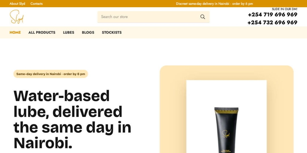 SlydLube Shop website